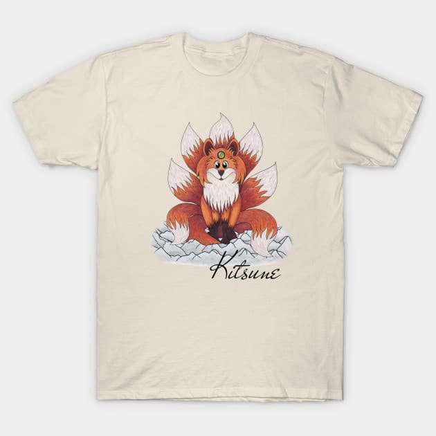 Cute Cryptid - Kitsune T-Shirt by TJWArtisticCreations